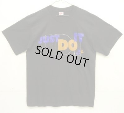 画像1: 90'S NIKE "JUST DO IT" 銀タグ シングルステッチ Tシャツ ブラック USA製 (VINTAGE)