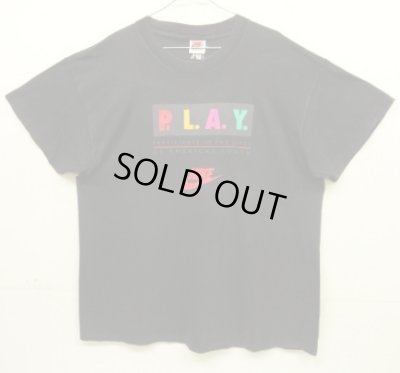 画像1: 90'S NIKE "P.L.A.Y." 銀タグ シングルステッチ 両面プリント Tシャツ ブラック USA製 (VINTAGE)