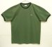 画像1: 80'S CHEMISE LACOSTE 鹿の子 半袖 Tシャツ オリーブ/ネイビー フランス製 (DEADSTOCK) (1)