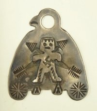 40'S ナバホ族 インディアンジュエリー "THUNDERBIRD & SWASTIKA" シルバー ペンダントトップ (VINTAGE)