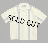 90'S RALPH LAUREN "TRAIL" コットン 半袖 オープンカラーシャツ ナチュラル/インディゴ ストライプ (VINTAGE)
