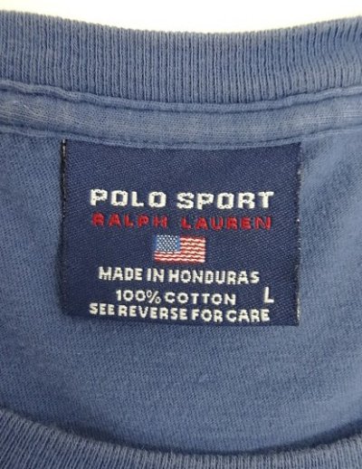 画像2: 90'S RALPH LAUREN "POLO SPORT" シングルステッチ ポケット付き 半袖 Tシャツ ネイビー (VINTAGE)