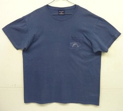 画像1: 90'S RALPH LAUREN "POLO SPORT" シングルステッチ ポケット付き 半袖 Tシャツ ネイビー (VINTAGE)