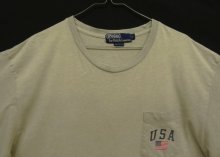 他の写真1: 90'S RALPH LAUREN シングルステッチ ポケット付き 半袖 Tシャツ ヘザーグレージュ (VINTAGE)