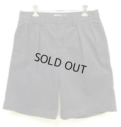 画像1: 90'S RALPH LAUREN "TYLER SHORT" ツープリーツ チノショーツ ネイビー (VINTAGE)