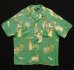 画像1: 90'S RALPH LAUREN ビスコース 半袖 オープンカラーシャツ グリーン/柄 (VINTAGE) (1)