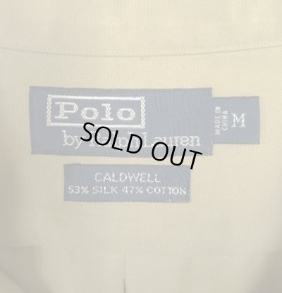 画像2: 90'S RALPH LAUREN "CALDWELL" シルク/コットン 半袖 オープンカラーシャツ ベージュ (VINTAGE)