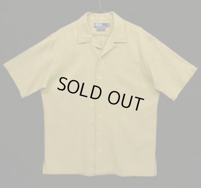 画像1: 90'S RALPH LAUREN "CALDWELL" シルク/コットン 半袖 オープンカラーシャツ ベージュ (VINTAGE)