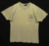 90'S RALPH LAUREN シングルステッチ ポケット付き 半袖 Tシャツ ヘザーグレージュ (VINTAGE)