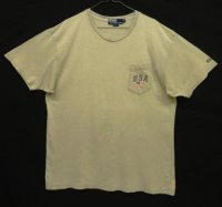 90'S RALPH LAUREN シングルステッチ ポケット付き 半袖 Tシャツ ヘザーグレージュ (VINTAGE)