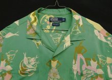他の写真1: 90'S RALPH LAUREN ビスコース 半袖 オープンカラーシャツ グリーン/柄 (VINTAGE)