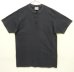 画像1: 80'S HANES シングルステッチ 半袖 ヘンリーネック Tシャツ ダークネイビー USA製 (VINTAGE) (1)