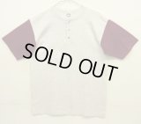 90'S COTTON DELUXE シングルステッチ 半袖 ヘンリーネック Tシャツ ツートンカラー USA製 (DEADSTOCK)