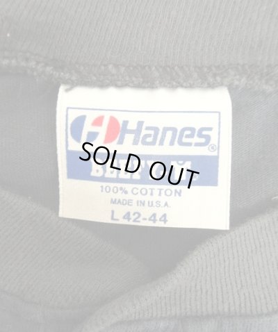 画像2: 80'S HANES シングルステッチ 半袖 ヘンリーネック Tシャツ ダークネイビー USA製 (VINTAGE)
