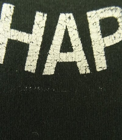 画像4: 90'S DON'T WORRY BE HAPPY! シングルステッチ 半袖 Tシャツ ブラック USA製 (VINTAGE)