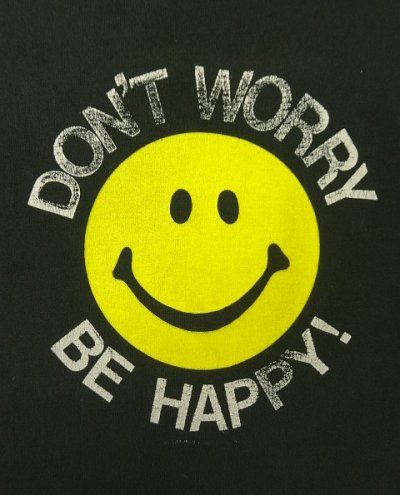 画像3: 90'S DON'T WORRY BE HAPPY! シングルステッチ 半袖 Tシャツ ブラック USA製 (VINTAGE)