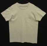VELVA SHEEN シングルステッチ ポケット付き 半袖 Tシャツ アッシュグレー USA製 (USED)