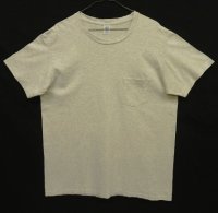 VELVA SHEEN シングルステッチ ポケット付き 半袖 Tシャツ アッシュグレー USA製 (USED)