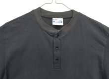 他の写真1: 80'S HANES シングルステッチ 半袖 ヘンリーネック Tシャツ ダークネイビー USA製 (VINTAGE)