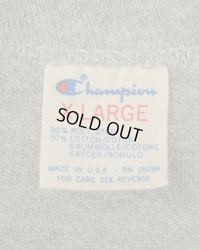 画像2: 80'S CHAMPION トリコタグ 50/50 シングルステッチ 三段染み込みプリント 半袖 Tシャツ ヘザーグレー USA製 (VINTAGE)