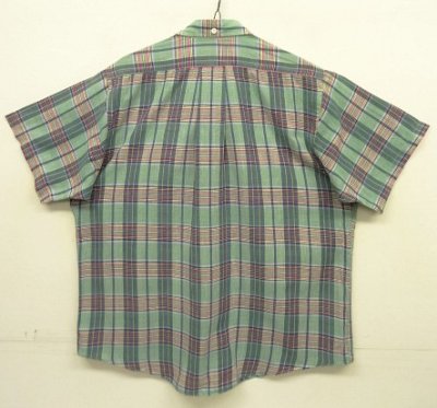 画像3: 80'S GANT マドラス 半袖 三点留め BDシャツ チェック柄 インド製 (VINTAGE)