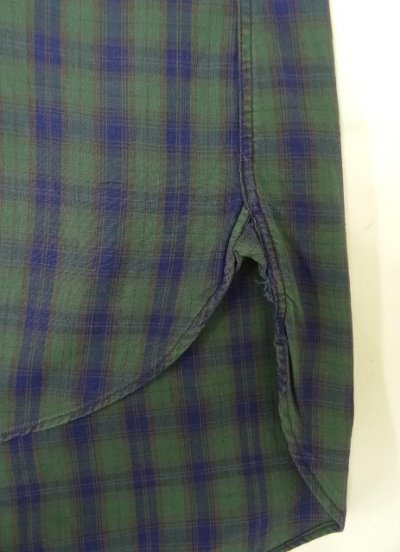 画像3: 60'S HUGHES & HATCHER 6ボタン ポプリン マチ付き 半袖 三点留め BDシャツ チェック柄 (VINTAGE)