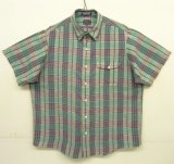 80'S GANT マドラス 半袖 三点留め BDシャツ チェック柄 インド製 (VINTAGE)