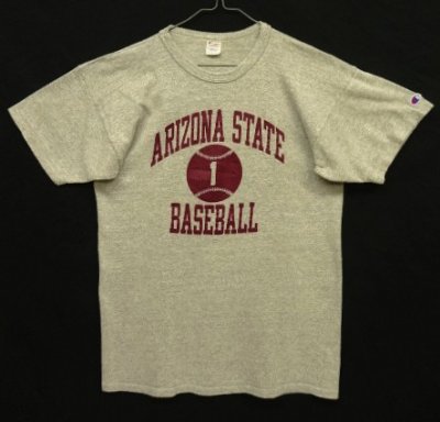 画像1: 80'S CHAMPION トリコタグ 88/12 シングルステッチ 三段プリント 半袖 Tシャツ ヘザーグレー USA製 (VINTAGE)