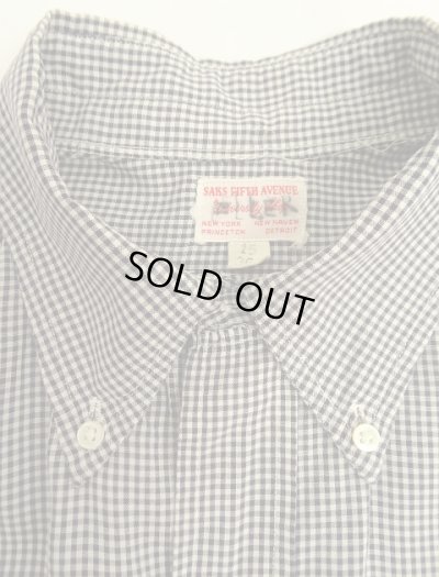 画像3: 60'S SAKS FIFTH AVENUE 6ボタン ポプリン 半袖 三点留め BDシャツ ギンガムチェック (VINTAGE)