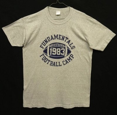 画像1: 80'S CHAMPION トリコタグ 50/50 シングルステッチ 三段染み込みプリント 半袖 Tシャツ ヘザーグレー USA製 (VINTAGE)