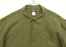 他の写真1: 00'S PATAGONIA ヘンプ/コットン 半袖 ボックスシャツ オリーブ/総柄 (VINTAGE)