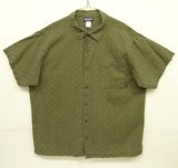 00'S PATAGONIA ヘンプ/コットン 半袖 ボックスシャツ オリーブ/総柄 (VINTAGE)
