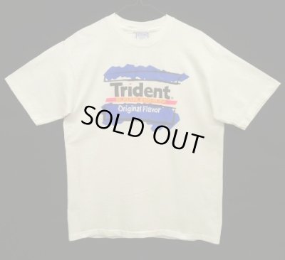 画像1: 90'S MTV x TRIDENT 両面プリント シングルステッチ 半袖 Tシャツ ホワイト USA製 (VINTAGE)