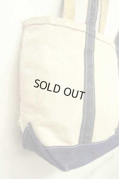 画像3: 80'S LL Bean 2色タグ キャンバス ロングハンドル トートバッグ ネイビー/オフホワイト USA製 (VINTAGE)