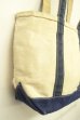 画像3: 80'S LL Bean 2色タグ キャンバス ロングハンドル トートバッグ ネイビー/オフホワイト USA製 (VINTAGE)