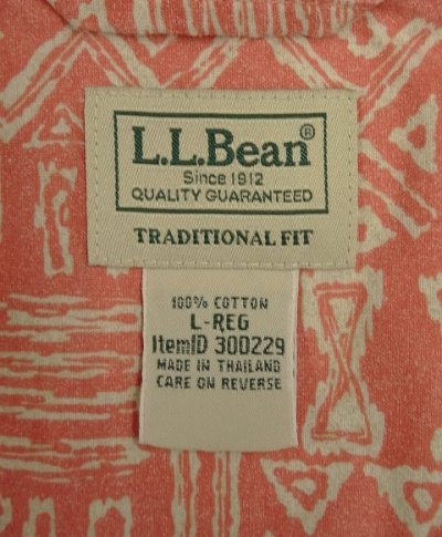 画像2: 00'S LL Bean コットン 半袖 オープンカラーシャツ 総柄 (VINTAGE)