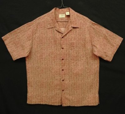 画像1: 00'S LL Bean コットン 半袖 オープンカラーシャツ 総柄 (VINTAGE)