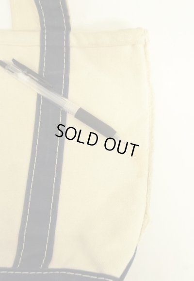 画像5: 80'S LL Bean 2色タグ キャンバス ロングハンドル トートバッグ ネイビー/オフホワイト USA製 (VINTAGE)