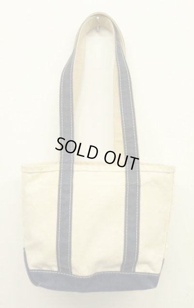 画像4: 80'S LL Bean 2色タグ キャンバス ロングハンドル トートバッグ ネイビー/オフホワイト USA製 (VINTAGE)