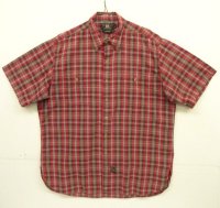 90'S RRL 三ツ星タグ チンスト＆マチ付き 半袖 ワークシャツ チェック柄 (VINTAGE)