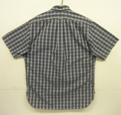 画像4: 90'S RRL 三ツ星タグ ポプリン マチ付き 半袖 3点留め BDシャツ チェック柄 (VINTAGE)