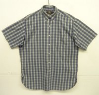 90'S RRL 三ツ星タグ ポプリン マチ付き 半袖 3点留め BDシャツ チェック柄 (VINTAGE)
