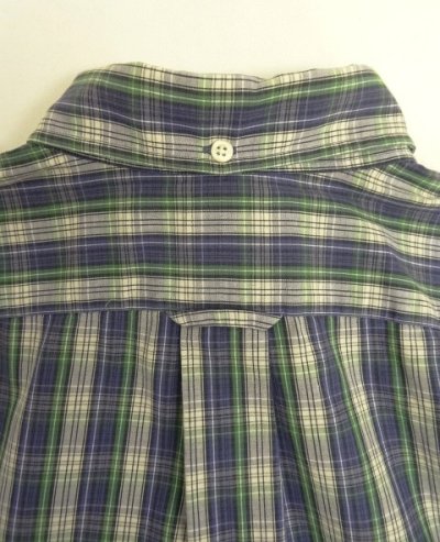 画像5: 90'S RRL 三ツ星タグ ポプリン マチ付き 半袖 3点留め BDシャツ チェック柄 (VINTAGE)