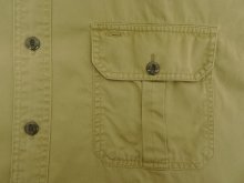 他の写真2: 90'S RRL 三ツ星タグ チンスト＆マチ付き 猫目メタルボタン 半袖 ワークシャツ ベージュ (VINTAGE)
