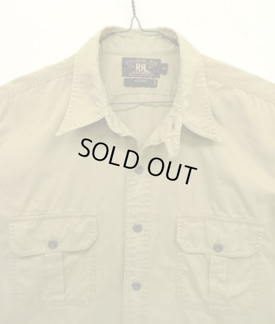 画像3: 90'S RRL 三ツ星タグ チンスト＆マチ付き 猫目メタルボタン 半袖 ワークシャツ ベージュ (VINTAGE)