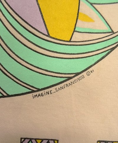 画像4: 80'S IMAGINE SANFRANCISCO "MYSTERY OF LIFE" シングルステッチ 半袖 Tシャツ ピンク USA製 (VINTAGE)