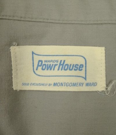 画像2: 60'S POWR HOUSE マチ付き 半袖 ワークシャツ グレー (VINTAGE)