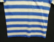 他の写真3: 70'S UNKNOWN シングルステッチ ポケット付き 半袖 Tシャツ ブルー/ホワイト ボーダー (VINTAGE)
