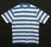 画像1: 70'S UNKNOWN シングルステッチ ポケット付き 半袖 Tシャツ ブルー/ホワイト ボーダー (VINTAGE) (1)