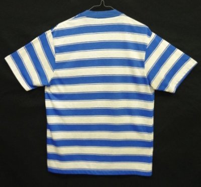 画像3: 70'S UNKNOWN シングルステッチ ポケット付き 半袖 Tシャツ ブルー/ホワイト ボーダー (VINTAGE)